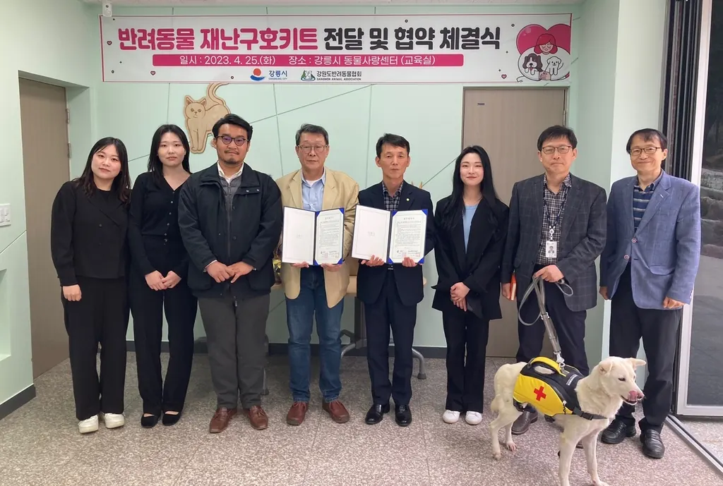 강릉 반려동물 재난구호 키트 기부